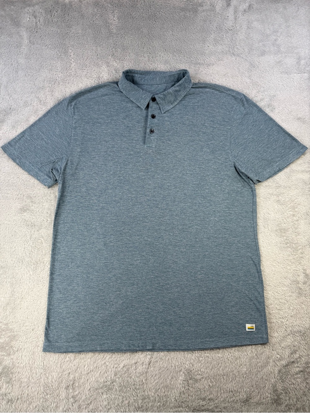 Vuori Strato Tech Polo Men’s Medium Heather Blue Performance Shirt